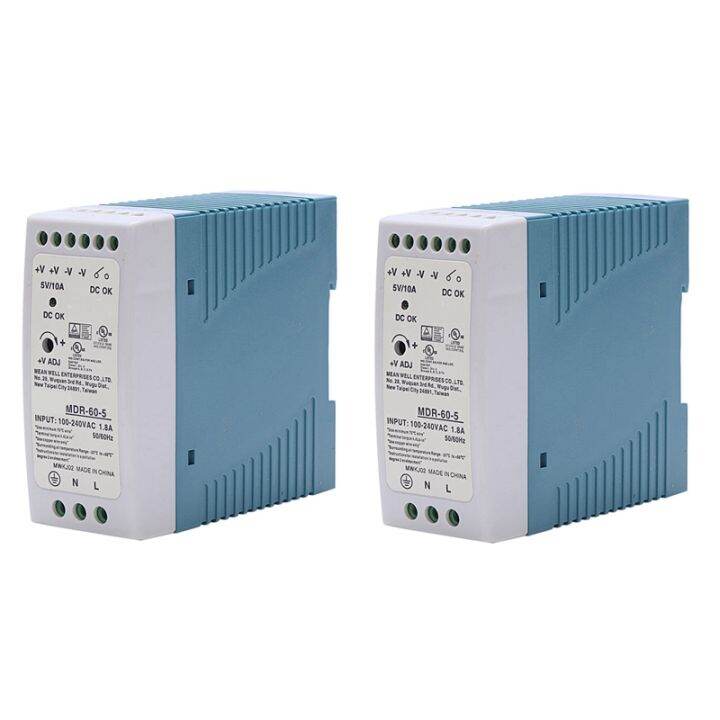 4X MDR-60 5V 60W Din Rail Power Supply Ac-Dc Driver Voltage Regulator ...