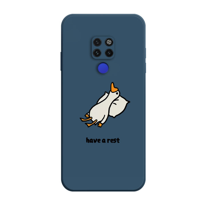 เคส-huawei-mate-20-pro-case-เคสการ์ตูนน่ารักเป็ดเคสซิลิโคนเหลว-flocking-ฝาครอบโทรศัพท์ป้องกัน-เคสโทรศัพท์