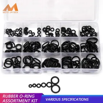 270/225 Pcs O-Ring Assortment Rubber Gaskets Watertightness Rubber Oil  Resistance Sealing O Rings Multi- Size With Plastic Box