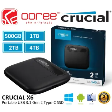 SSD Externe - CRUCIAL - X6 Portable SSD - 2To - USB-C