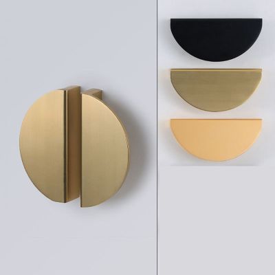 【CW】Wardrobe Door Aluminum Alloy Handle Half Circle Moon Pulls Bedroom Furniture Metal Pull Wardrobe Handle Semi Circle