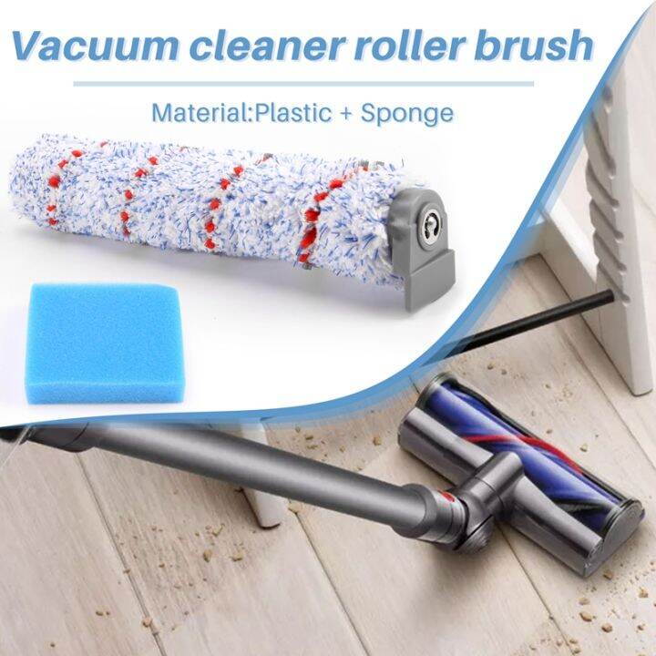 replacement-brush-roller-for-tineco-ifloor-wet-dry-cordless-vacuum-cleaner-2-pack-roller-brush-2-pre-filter-foam