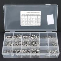 Nuts Set 180PCS Stainless Steel Nuts Kit Wing Flange Cap Hex Nuts M2 M2.5 M3 M4 M5 M6 nut for wood Nails  Screws Fasteners