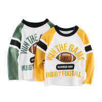 Kid Boys Long Sleeve Prints Rugby Football Letter Cotton Sports T-Shirt Tops for 2-9 Years Children Autumn Winter Clothes