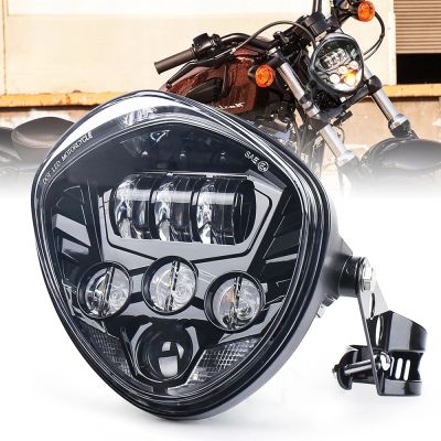 High Beam 40W รถจักรยานยนต์ LED ไฟหน้าพร้อมขายึดสำหรับ Harley-Honda-Yamaha-Kawasaki-Suzuki 3600LM 12V/24V