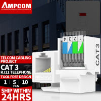 [COD]AMPCOM Punch Down Keystone, 510แพ็คเครื่องมือฟรีโมดูลศัพท์ RJ11 CAT3โมดูลเสียงอะแดปเตอร์ชุบทองแจ็ค Keystone C26