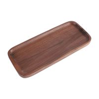 Royalling Natural Walnut Wooden Solid Wood Serving Tray, Rectangle Platter For Tea, Coffee, Counter, Table, Bathroom (30X13x2cm)