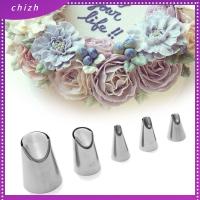 CHIZH 1 PC/5 PCS ครัว เบเกอรี่ ครีม หัวฉีดรัสเซีย สแตนเลส จูจู ทิวลิป เคล็ดลับท่อไอซิ่ง