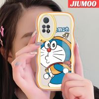 เคส JIUMOO สำหรับ Xiaomi Redmi Note 11 Pro 11e Note 5G Pro,เคสการ์ตูนโดราเอมอนสีสันสดใสลายคลื่นป้องกันเลนส์กล้องเคสโทรศัพท์แบบใสเคสนิ่มโปร่งใสซิลิโคนกันกระแทก