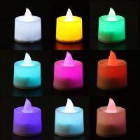 【CW】 6/10Pcs LED Candle Light Plastic Candles Flameless Tea Lights Battery Operated Romantic Party Wedding Decoration