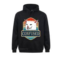 Confused Cat Meme Yelling At Table Dinner Men Sweater Awesome Pullover Hoodie Crew Neck Pullover Hoodie Cotton Tops Size XS-4XL