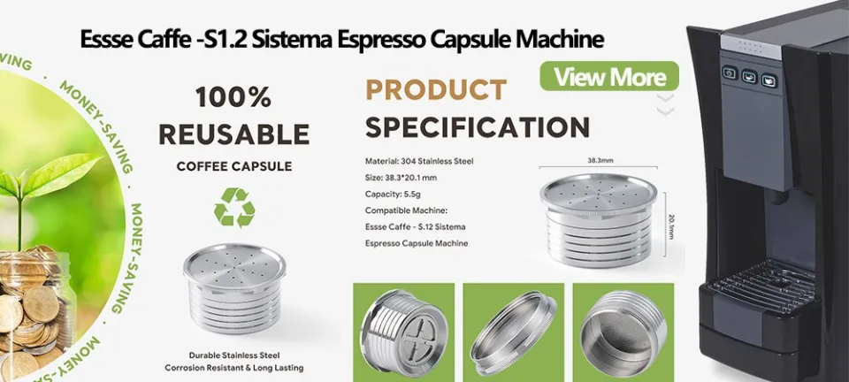 60/180/200/220ML Stainless Steel Bosch Reusable Coffee Capsule