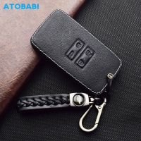 Leather Car Key Case For Dacia Duster Sandero Stepway 2021 Renault Clio Espace Koleos Kadjar Smart Remote Control Protect Cover