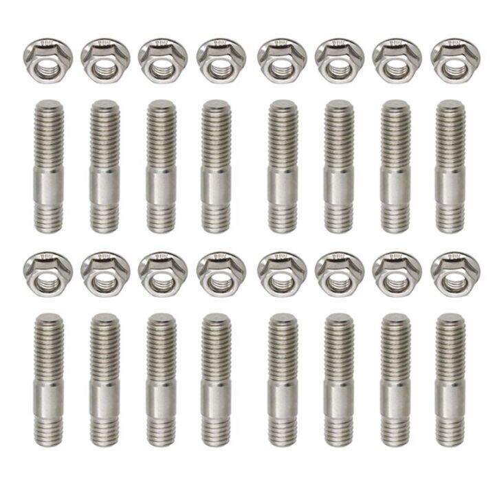 16x 8x M8 Stainless Steel Exhaust Studs and Flange Nuts for Suzuki GT