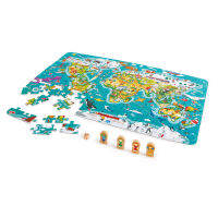 Hape -  2-in-1 World Tour Puzzle and Game จิ๊กซอว์ ธีมเที่ยวรอบโลก