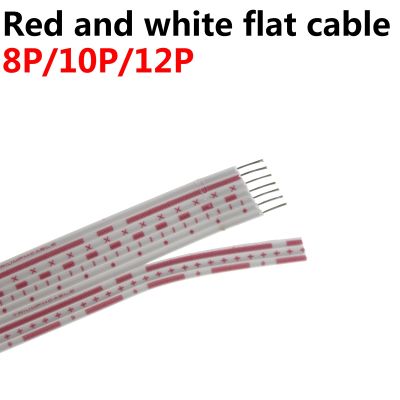 5M UL2468 Flat Ribbon Cable 26AWG LED Display Screen 2.54mm Red And White PVC Ribbon Cable 7P 8P 9P 10P 12P