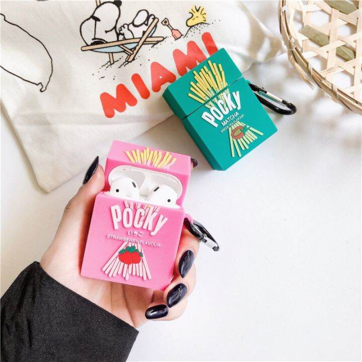 3d-strawberry-pocky-cookies-wireless-bluetooth-headset-silicone-cover-for-airpods-1-2-pro-earphone-protective-anti-drop-cases