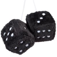 Fuzzy Plush Dice with Dots Retro Square Plush Hanging Mirror Fuzzy Dices Kid Toys for Pink Car Interior Ornament Decoration-SJK STORE