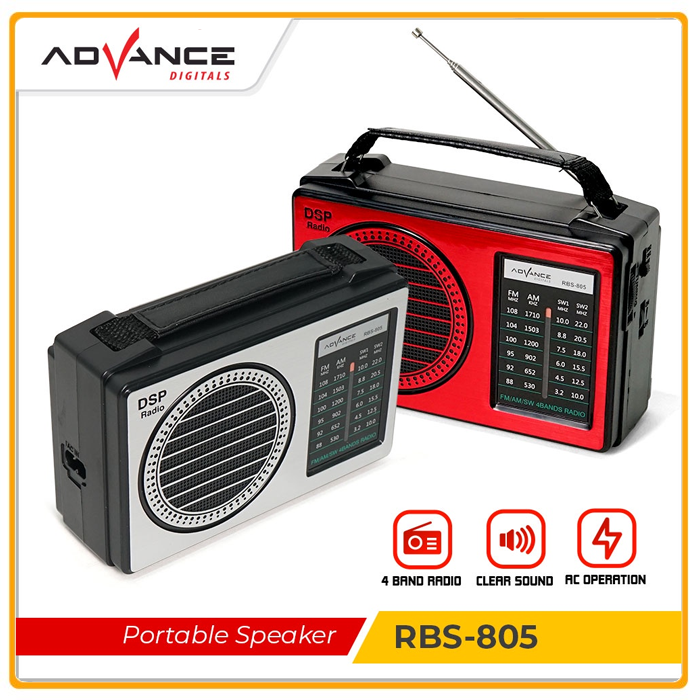 Radio Advance RBS805 FM / AM / SW1 / SW2 4 BAND RADIO / Speaker Radio