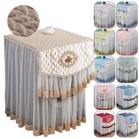 Lace Fabric Washing Machine Cover Dustproof Embroidery Home Decor Washing Machine Protective Cover Cover Towel Sunscreen Washer Dryer Parts  Accessori