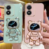 AnDyH Phone Case Motorola Moto G84 Moto E13 Moto E22 Moto E22i MOTO G53 MOTO G73 6DStraight Edge Plating+Quicksand Astronauts who take you to explore space Bracket Soft Luxury High Quality New Protection Design