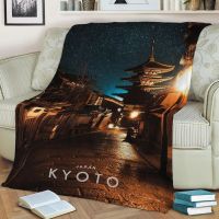 (Multi size available in stock)  Kyoto Japan Blanket Flannel Throw Blanket Personalized Photo Fleece Blankets for Sofa Gift DIY Home Decor Dropshipping  (Free personalized design available)