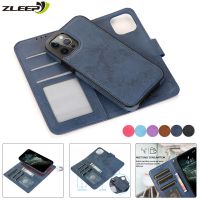 Detachable Case For iPhone 14 13 12 Mini 11 Pro Max XS XR X 6 6s 7 8 Plus 5 5s SE 2020 2022 Flip Wallet Card Leather Phone Cover