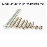 1000Pcs M3 Stainless Steel Phillips Screws Cross Round Head M3 Screw Bolts Nuts Fasteners Hardware Tools M3 X6/8/12/14/16/18 Mm