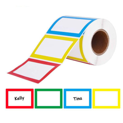 150/300pc 1 5 3.5" 2.25" For Home Perforated School With Colors X Labels Roll Name Stickers Tag