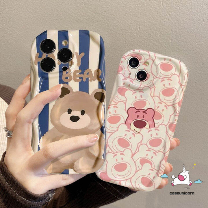 เคสสำหรับ-samsung-a14-a13-a31-a23-a12-a11-a04-a04s-a51-a21s-a30s-a20s-a50-a50s-a20-a32-a30-m12-a02s-หยักขอบโค้ง-a10s-น่ารักมีลายหมีสตอเบอร์รี่-lotso-a03s-ลายทางน่ารัก