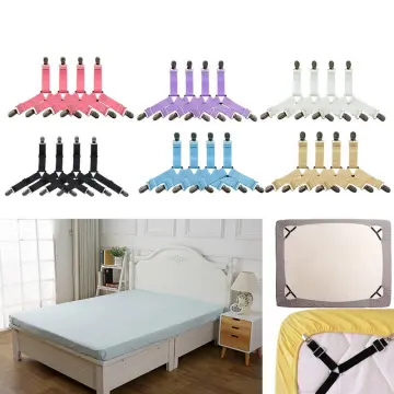 Bed Sheet Holder Clips- Adjustable Fitted Sheet Clips Bed Sheet Fastener  Suspenders Elastic Gripper Holder Used for Bed Sheets,Mattress Covers, Sofa  Cushion(Set of 6) 