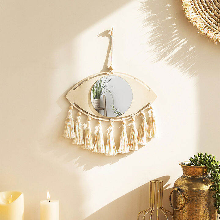 【Household series】Handmade White Dream Catcher Evil Eye Mirror Wall