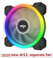 【❖New Hot❖】 tu884140474 Aigo Dr12คู่ Rgb Aura พัดลมคอมพิวเตอร์ส่วนบุคคล12V 4ขา120มม.พัดลมทำความเย็นสำหรับคอมพิวเตอร์เคสสำหรับเล่นเกม Cooler พัดลม Controller Am3 Am4