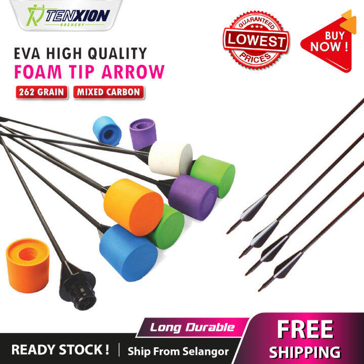 TenXion Archery Combat LARP EVA Foam Tip Carbon Arrow Game Anak Panah ...