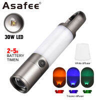 Asafee H20 30W LED White/Warm Light Hook Type Camping Flashlight Built-in Battery Telescopic Zoom Lamp Rechargeable IPX4 Waterproof Lantern