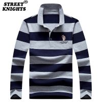 Hot 2021 Stripe Men Polo Shirt Cotton Long Sleeve Shirt 2021 New Spring Autumn Embroidery Warm Casual Fashion Polo Shirt Men Towels