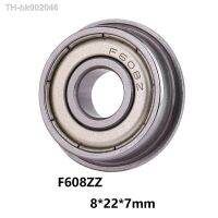 ﺴ 5pcs/lot F608ZZ Bearing Metric Flange Bearing 8x22x7mm Deep Groove Ball Bearings Miniature Mini F608-ZZ 52100 Chrome Steel