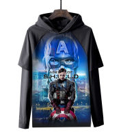 กัปตันชาย Hoodies ผู้หญิงแขนยาวเสื้อยืดมีฮู๊ดอเมริกัน Avenger อุปกรณ์ต่อพ่วงแขนยาวเสื้อยืดมีฮู๊ด HW35เสื้อผ้าสำหรับผู้ใหญ่ฤดูใบไม้ผลิ Casual แฟชั่นกีฬา