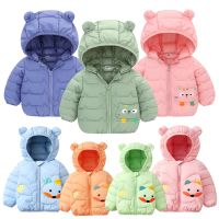 Cute Cat 3D Pattern Kids Clothing Down Girls Cotton Jacket Baby Children Winter Warm Coat Zipper Hooded Costume Outwear