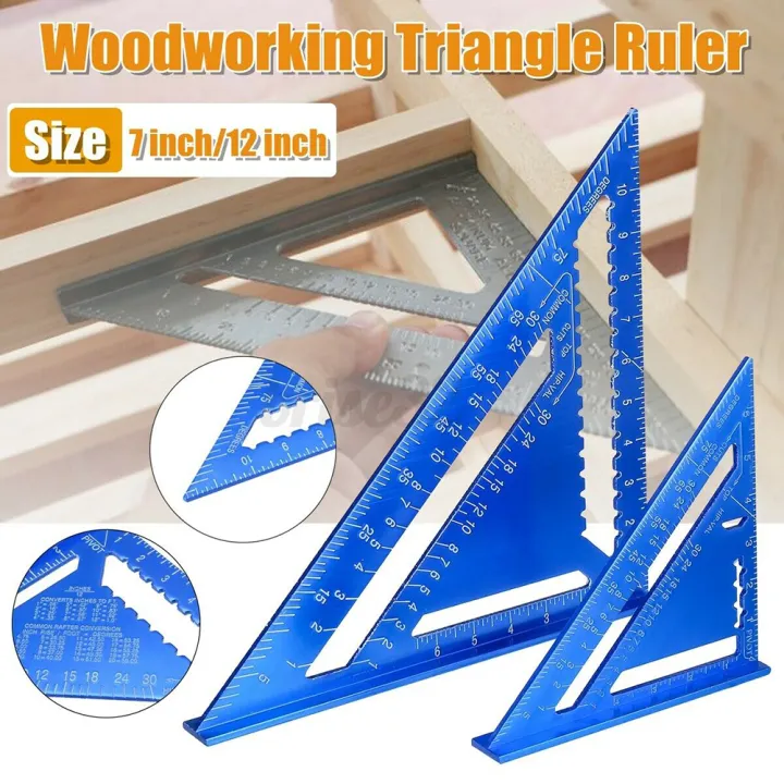 Triangle Ruler Protractor Ruler 712 inch Metric Aluminum Alloy Scriber ...