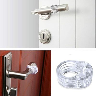 【LZ】 4pcs Door Stopper Transparent Wall Protection Doorknob Bumper Walls Furniture Protective Silica Gel Door Handle Buffer