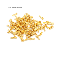 One point threes 100 pcs 6.3mm GOLD brass ลำโพงรถยนต์หญิง Spade Terminal Wire CONNECTOR