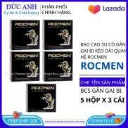 Bao cao su kéo dài thời gian quan hệ Rocmen gân gai 5 hộp x 3 chiếc
