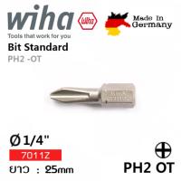 WIHA ดอกไขควง ปากแฉก ขนาด 1/4 PH2 ยาว 25 มม. OT Order No.01658 คุณภาพสูงจากประเทศเยอรมนี