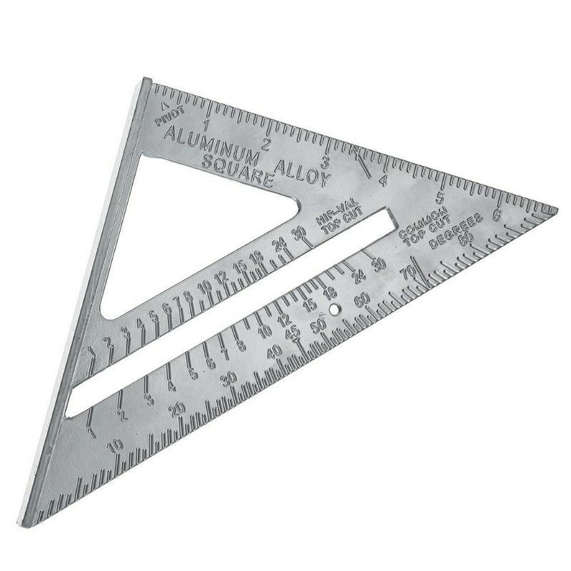 7"/12" Ruler Metric/Imperial system Aluminum Alloy Speed Square Roofing Triangle 