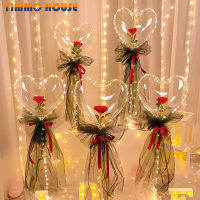 [Timmo House]Luminous Love Heart-Shaped Bobo Ball Rose Bouquet DIY Tanabata Confession งานแต่งงานหมั้นบอลลูนตกแต่งฉากรูปแบบ