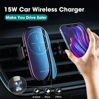 15W QI Wireless Car Charger ที่ชาร์จในรถยนต์ ที่ชาร์จไร้สายในรถ การชาร์จไว สามารถใช้งานได้กับโทรศัพท์ทุกรุ่น สำหรับ IPhone13 12 11 XR X 8Samsung S21 HUAWEI OPPO VIVO XIAOMI