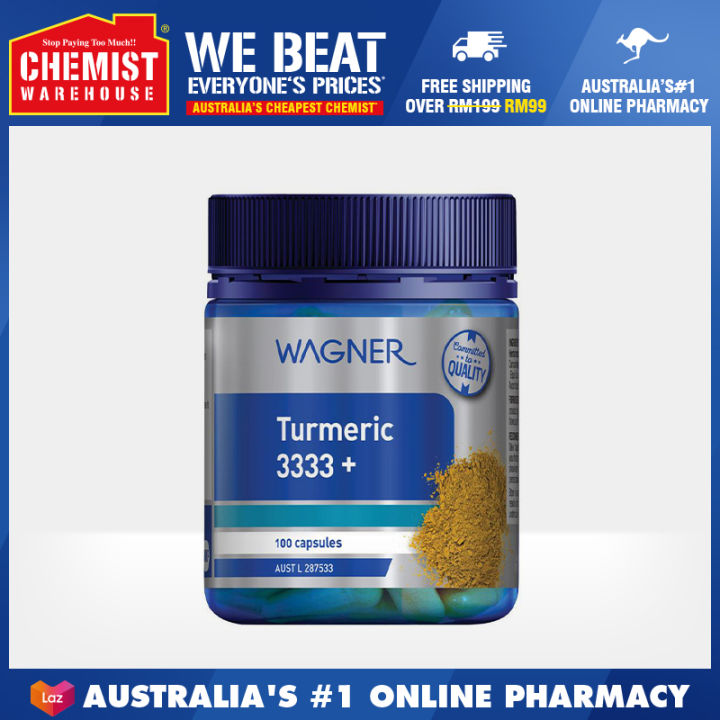 Wagner Turmeric 3333 + 100 Capsules Help Relieve Both Mild