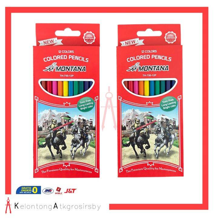 Pencil / Pensil Warna Montana 12 Warna Panjang / Montana Colour Pencil ...