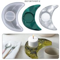 [COD] diy crystal glue mold moon-shaped cut surface candlestick storage silicone